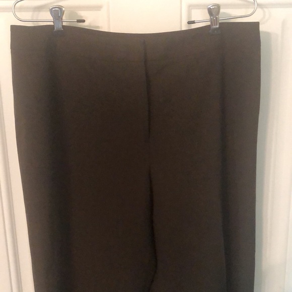 Lafayette 148 New York Chocolate Brown Flat Front Wool Wide Leg Trousers Pants - Picture 2 of 9